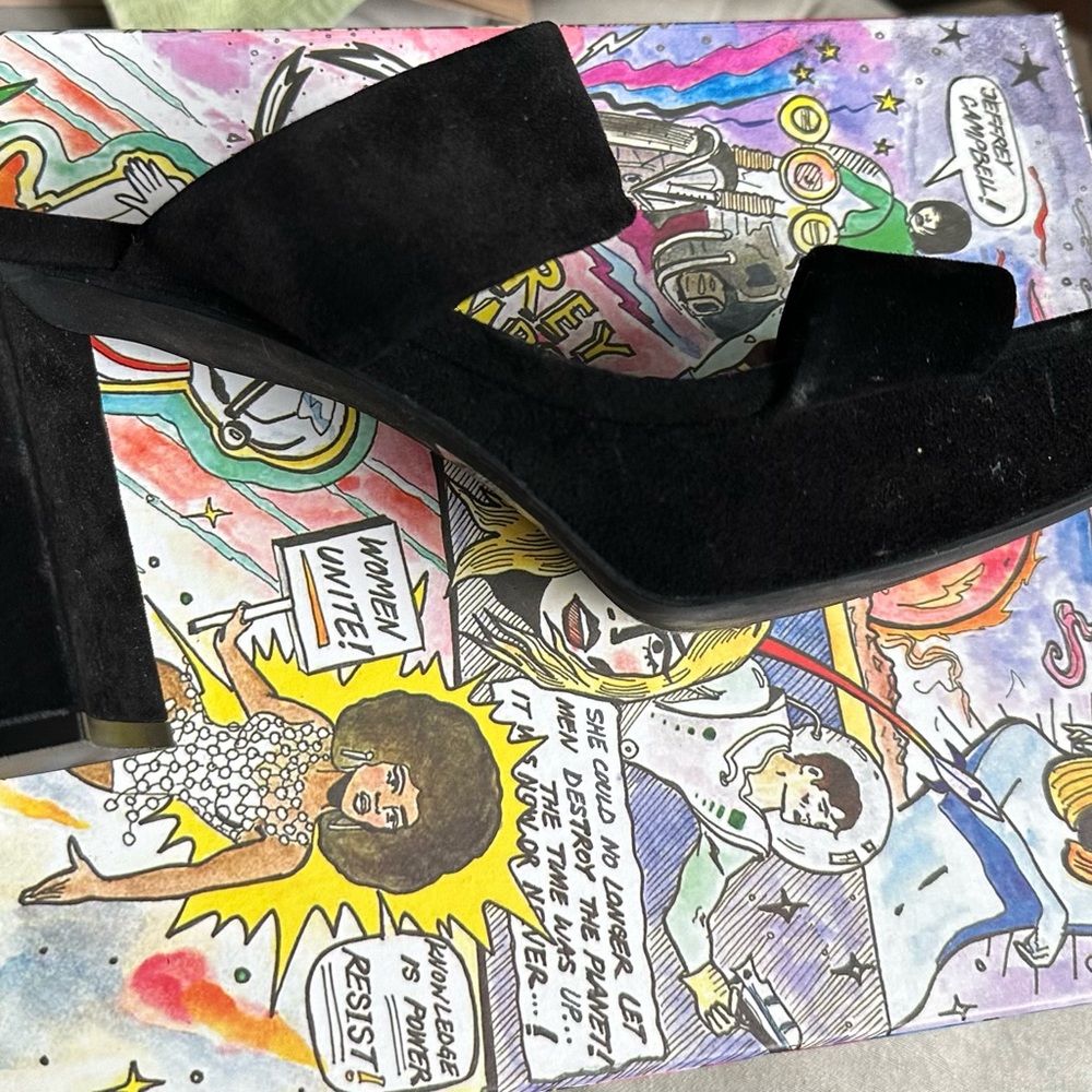 Jeffrey Campbell Size 11 Black Suede Platform Sandals